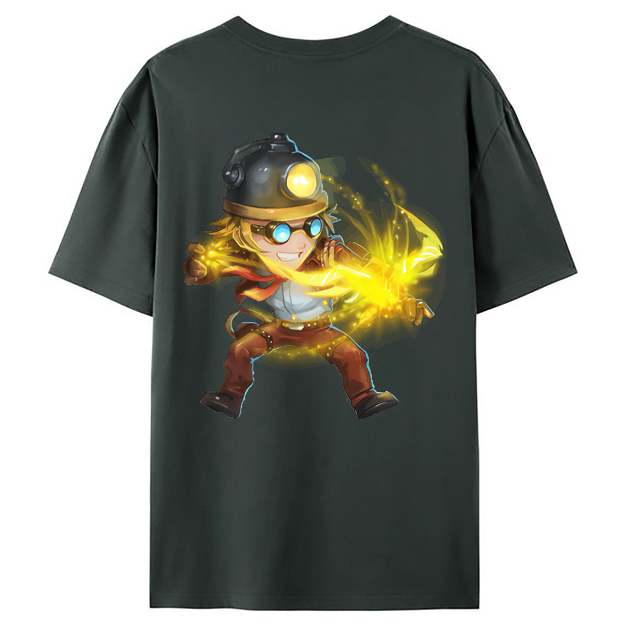 （画像用） リーグ・オブ・レジェンド League of Legends LOL 綿100％ メンズ半袖Tシャツ（バックプリント） 通気性